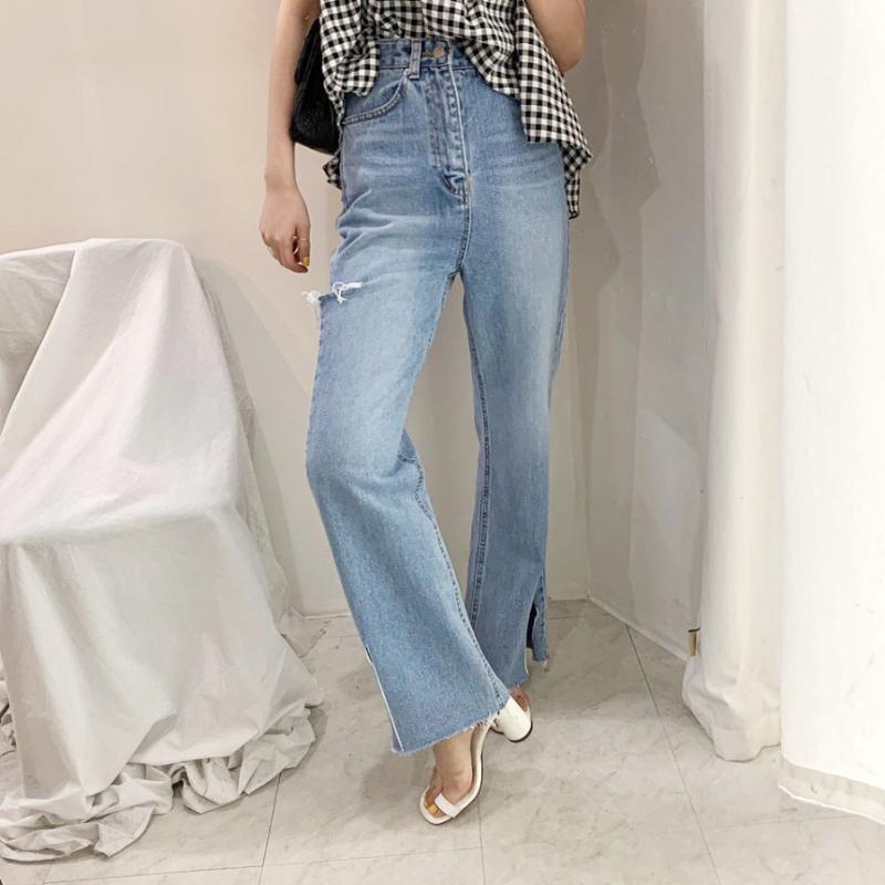 

Women' Jeans HziriP Blue High Waist Wide Leg Pants Women OL Trousers 2023 Vintage Work Wear Denim Fashion Micro Flare