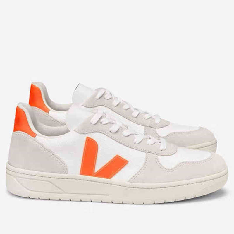 

Top recommend Casual Shoes New Veja small white shoes lovers' letters flat bottom lace up board men's and women's, V10 net surface grey tail grey v
