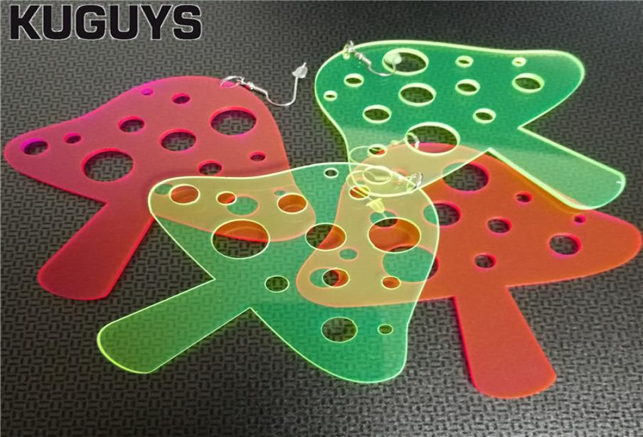 

Acrylic Neon Large Mushroom Dangle Earrings for women Trendy Jewerlry9817277