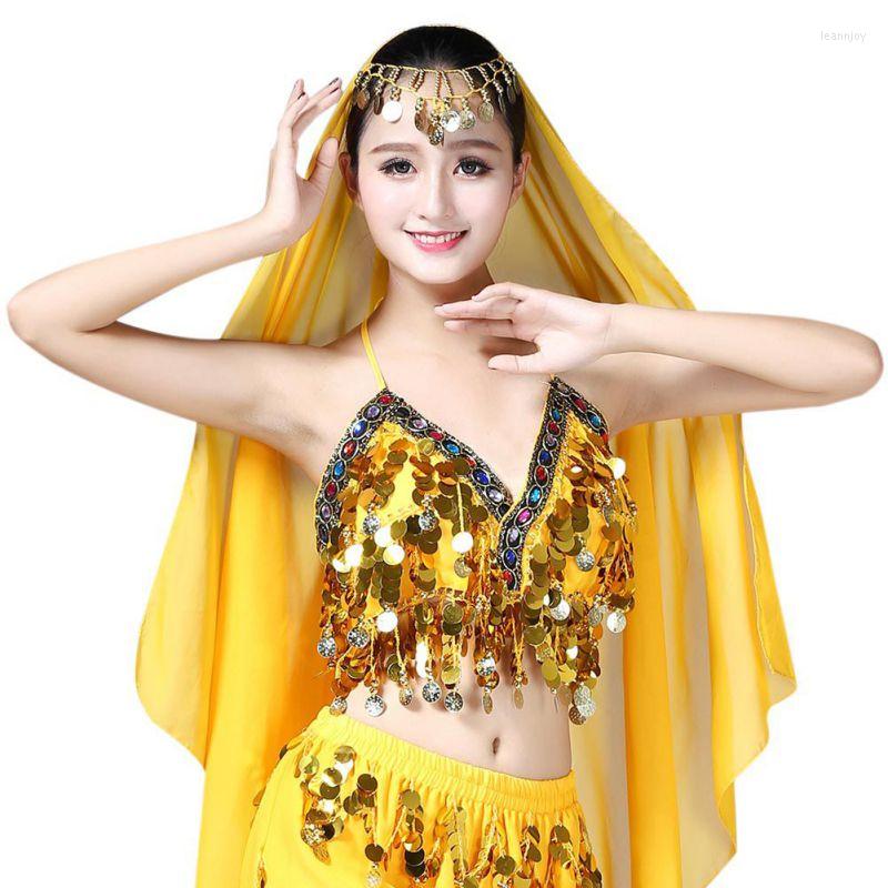 

Stage Wear Sexy Women Sequin Halter Bra Top Salsa Belly Dance Boho Festival Club Tribal Colorful Beading Coins Tassel Lace Cami W4, Yellow