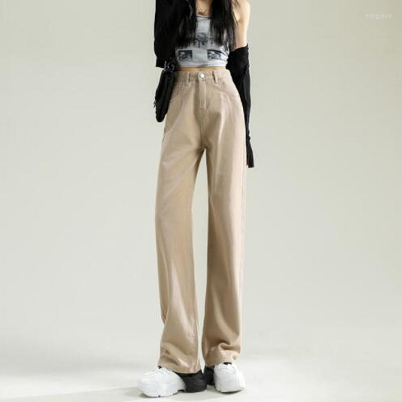 

Women's Jeans Women High Waist Loose Straight Leg Femme Jean 2023 Autumn Fashion Y2k Casual Streetwear Female Pants Baggy Trouser 22726, Khaki