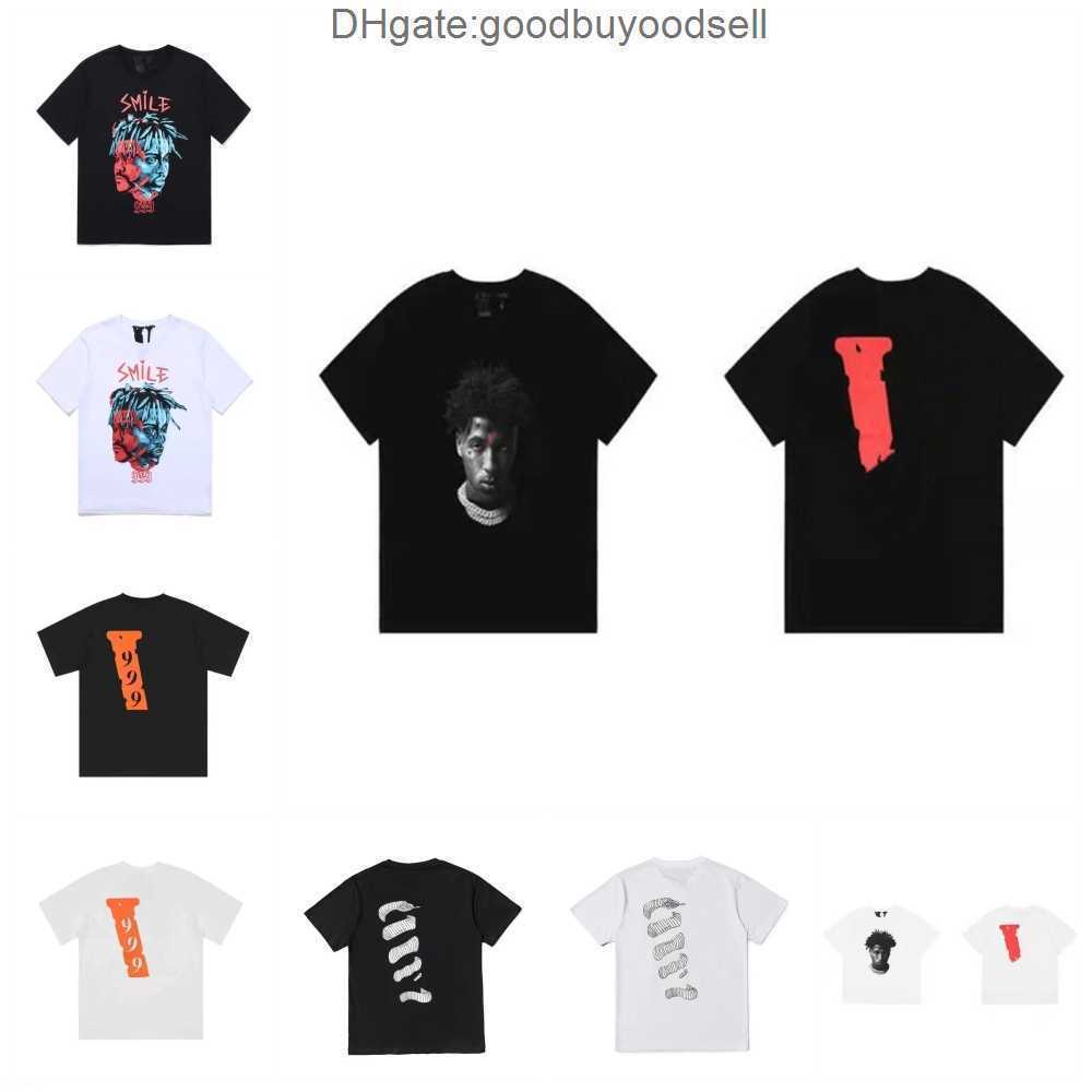 

Designer t shirt tide brand V 22 lone sweatshirt American hip-hop loose oversize short-sleeved T-shirt classic big print men and women, Silver