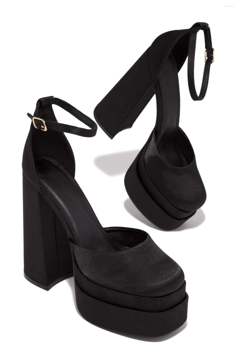 

Sandals SaraIris Shoes Women Platform High Heeled Woman Sandal Candy Color Buckle Crystal Trendy Women's Design, Black