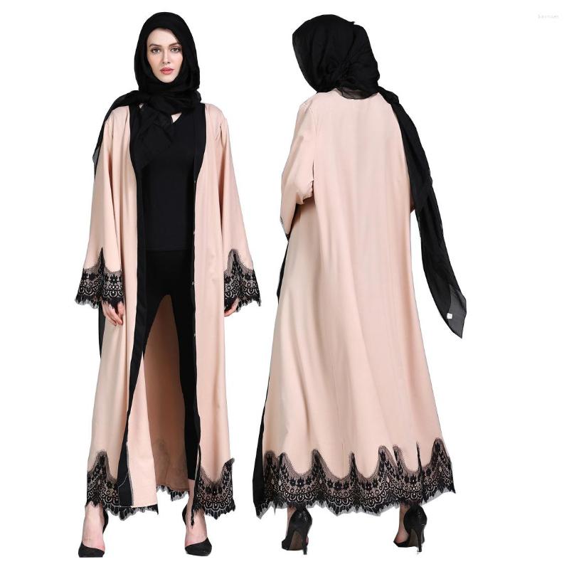 

Ethnic Clothing Muslin Lace Long Coat Middle East Robe (belt)