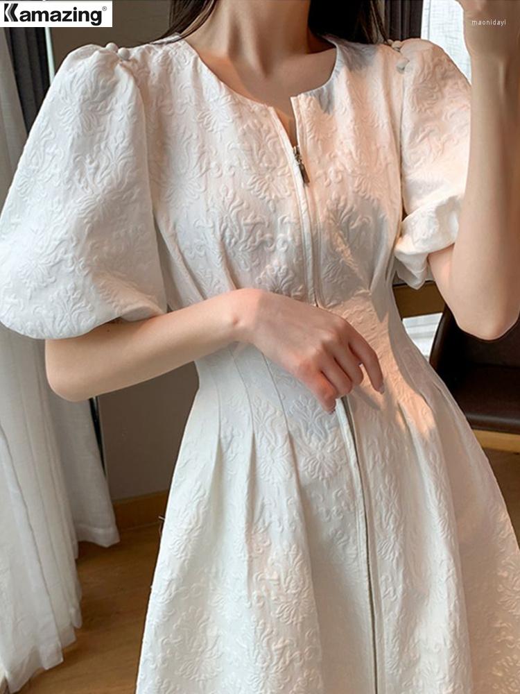 

Casual Dresses 2023 Summer Women Fashion Elegant White Solid Midi Office Lady Female A Line Clothes Vestdios, Black