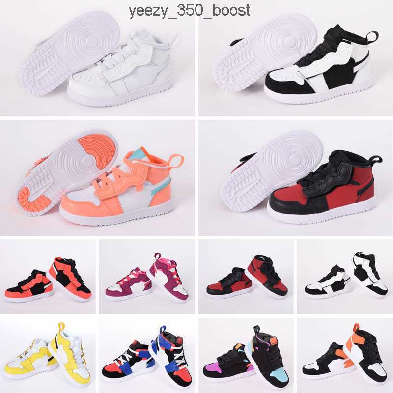 

high 1s kids shoes 1 black designer basketball shoe boys sneaker blue trainers Jumpman baby kid youth toddler Children infants Strap Sport REWQ, Color 8