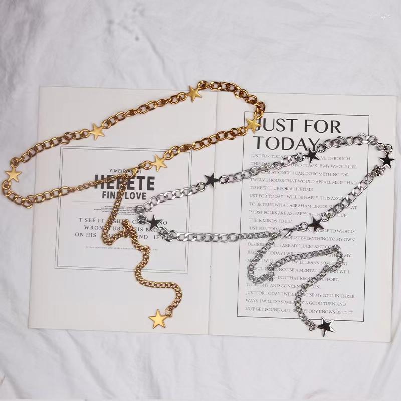

Belts Ladies Star Waist Chain Ins Personality Net Red Small Fragrance Metal With Suit Dress Denim Shorts Decorative, Silver