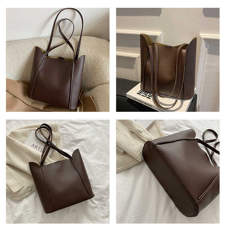 

top Retro Shoulder Bags for Women New Fashion Tote Shoulder Bags Large Capacity Shopping and Travel Bags High Quality Bags 230308, Black