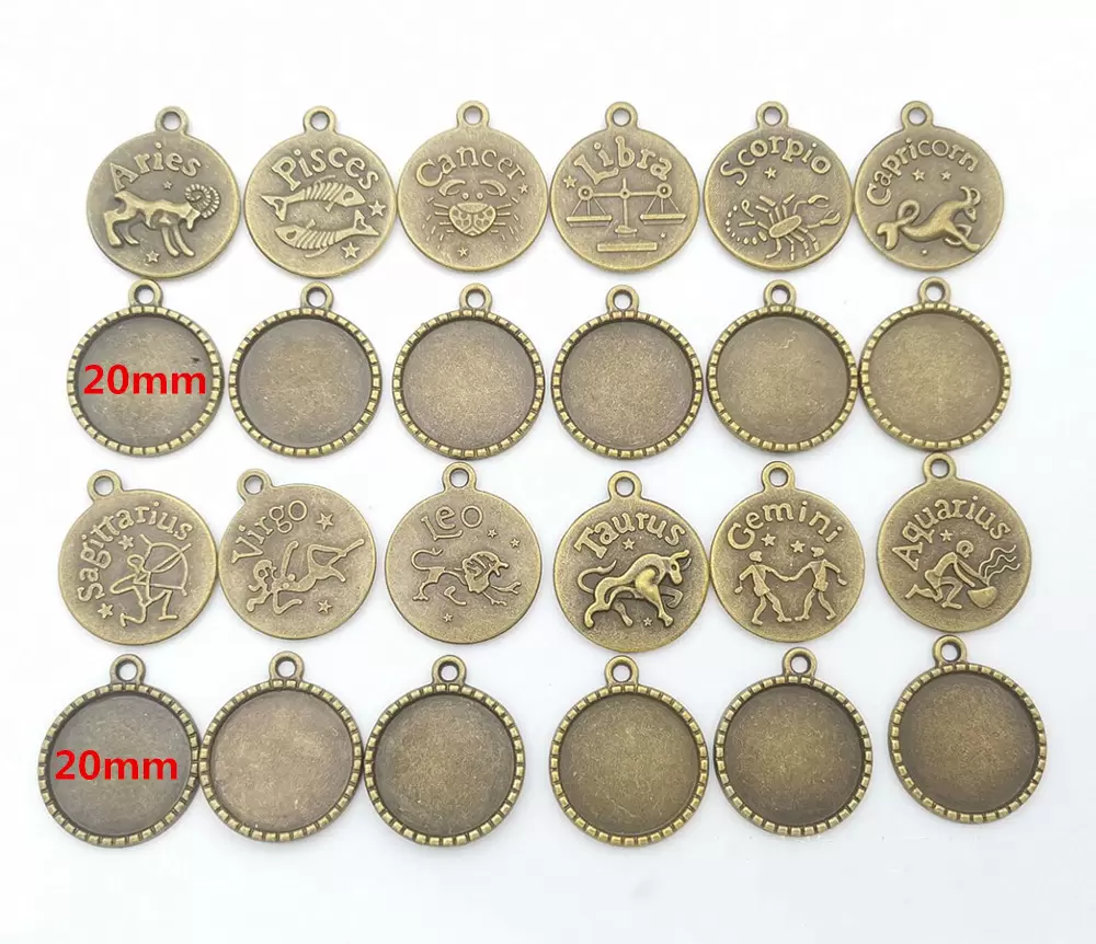 

120pcs Fit 20MM Antiquel Cabochon Setting Bronze Metal Stamping Blank Pendant Base Tray Bezel Vintage Alloy DIY Jewelry Making