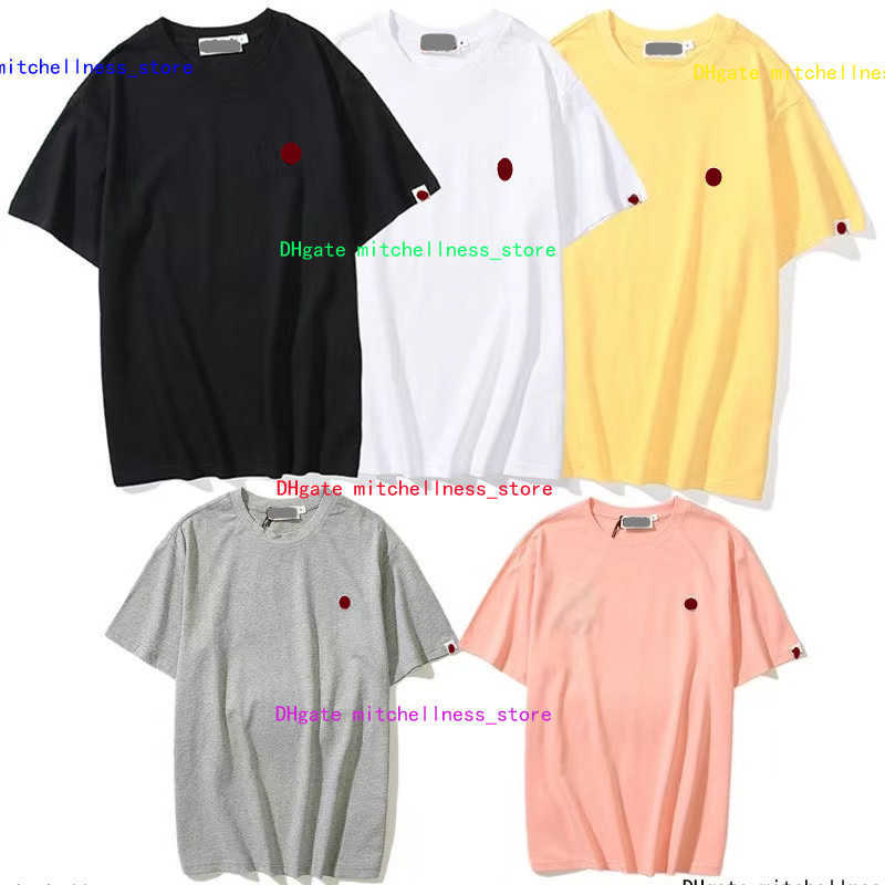 

Men's T-shirts Round collar 100% cotton Short sleeve embroidery solid colour Loose couple summer black white grey yellow pink -3XL Bathing
