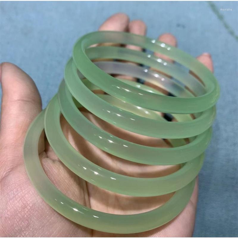 

Bangle Factory Wholesale -like Chalcedony Apple Green Thin Round Bracelet Fruit Jingle Jade Bracelet6mm Beauty