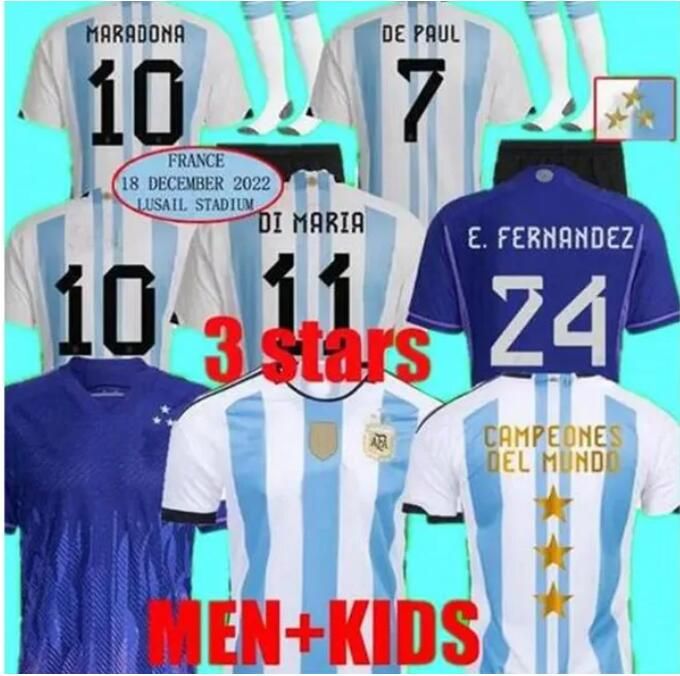 

Fan Player Version Argentina Soccer Jerseys 22 23 J. Correa Football Shirts 2023 DYBALA LO CELSO KUN AGUERO DI MARIA MARADONA MARTINEZ CORREA uniforms Men kids kit ZZ