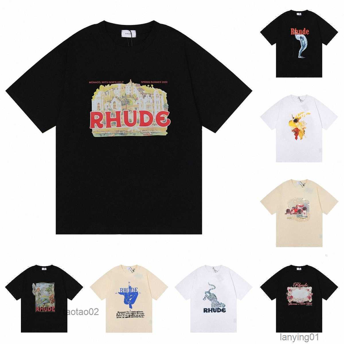 

America Brand Rhude Printed T-shirts Designer t Shirt Men Do Old Round Short Sleeve High Street Hip Hap Treetwear Rhude1qh7, 17