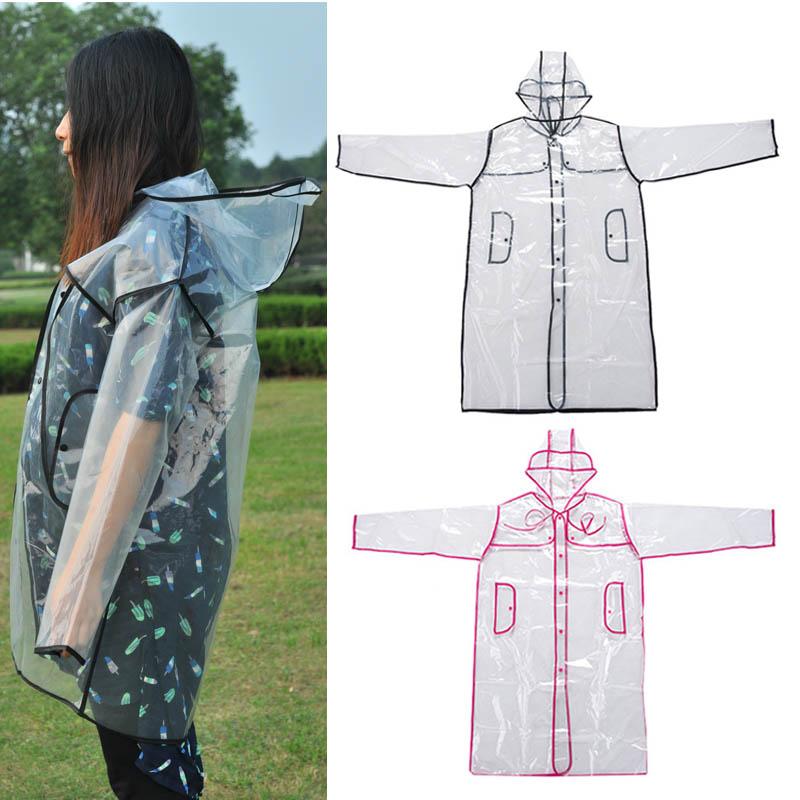 

Men' Jackets Portable Men Women Raincoat EVA Transparent Poncho Travel Rain Coat H8, Pink