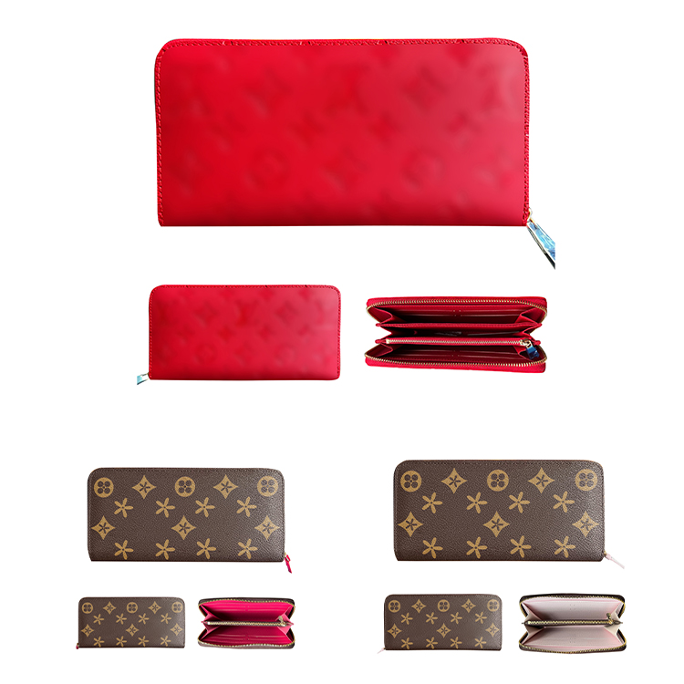 

Woman Clemence Zippy Coin key pouch M42616 N61264 clutch tote handbag wallet Purse viutonity Women's Designer louiseity flower embossed card holders Luxury purses, Mon0gram-pink