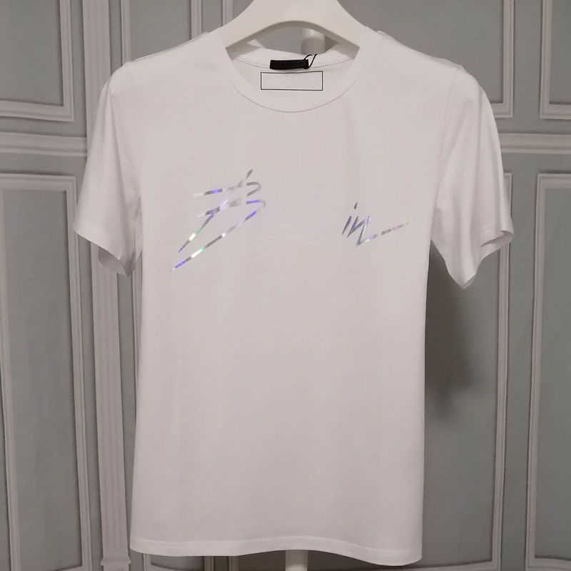 

2023 luxury brand T shirt men women sweatshirt short sleeve tops designer Tshirt cotton round neck pullover shirt loose tee, White gold