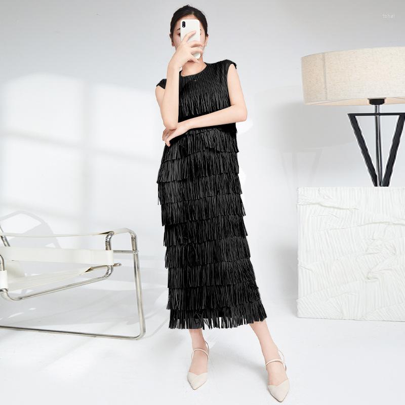 

Casual Dresses Lyq031 High Quality Fashion Women 2023 Lady Dress Luxury European Design Party Style, Black