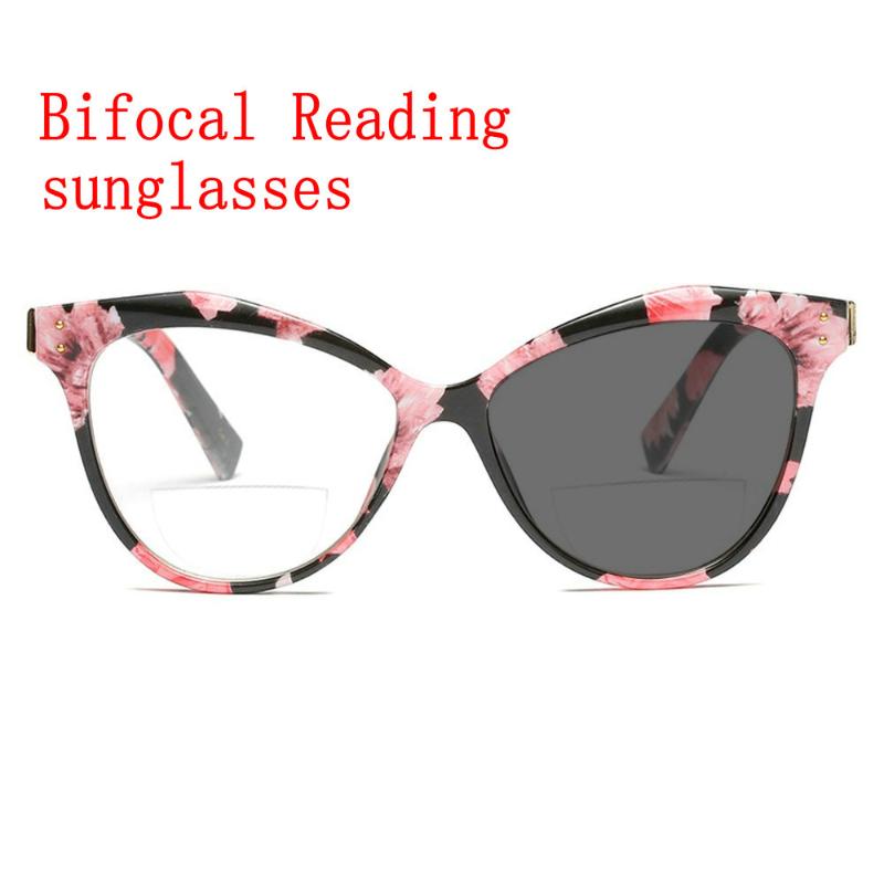 

Sunglasses Pochromic Bifocals Reading Glasses Women Men Look Near Far Presbyopic Magnifier Retro Flower Ladies Eyewear NX