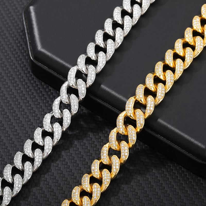 

Link Bracelets Chain Hip Hop Iced Out Men's Rapper Bracelet For Men Full Zirconia Pave With Cuban Jewelry Gifts Bijoux Femme 2023Link