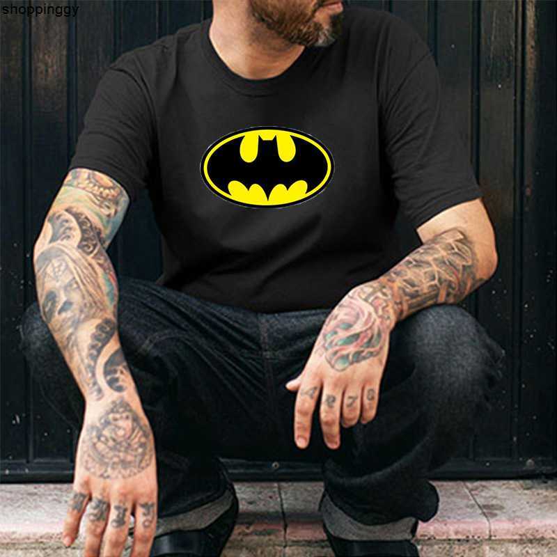 

Men's T-shirts New 100% Cotton Large Wo Sleeve Solid Color Batman Print and Women's Top, Bfx-wine red