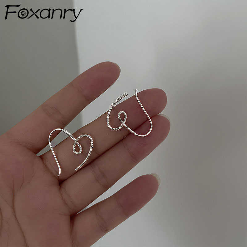 

Charm ANRY Prevent Allergy Silver Color Earrings for Women Trendy Elegant Charming Vintage Knotted LOVE Heart Party Jewelry L230315