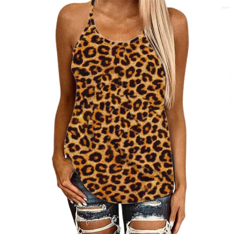 

Women's Tanks Sexy Women Camisole Sleeveless Back Hollow Out Solid Color Sunflower Leopard Blouse Vest For Summer, Yellow 1