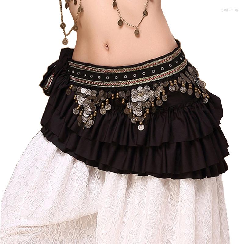 

Stage Wear Women Belly Dance Costumes Hip Scarf Wrap Belt Skirt Tribal Bellydance Clothes Gypsy Costume, Black