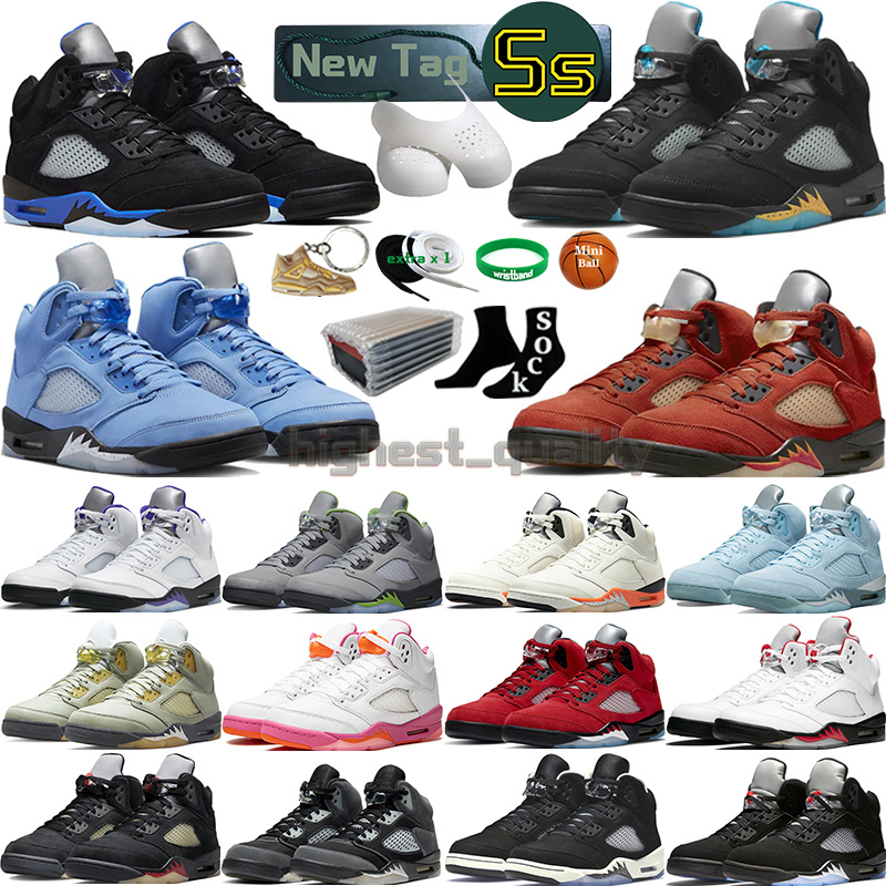 

5 Basketball Shoes for men women 5s Craft Aqua Concord UNC Green Bean Racer Blue Bird Oreo Metallic Raging Fire Red We The Best Sail Alternate Grape Mens Sports Sneakers, Color-34