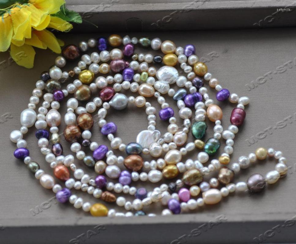 

Chains Z12218 60'' Multicolor Baroque Round Freshwater Pearl Necklace