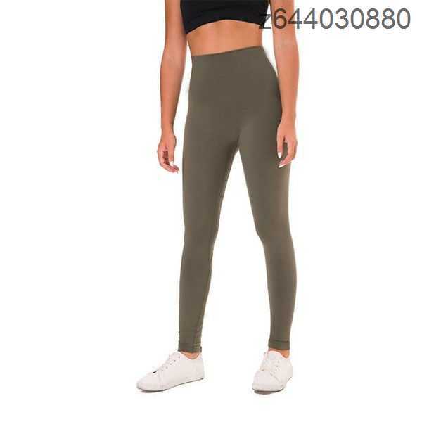 

Lycra Fabric Solid Color Women Yoga Pants High Waist Sports Gym Wear Leggings Elastic Fitness Lady Outdoor Trousers with Pockets 6 DA55, Black