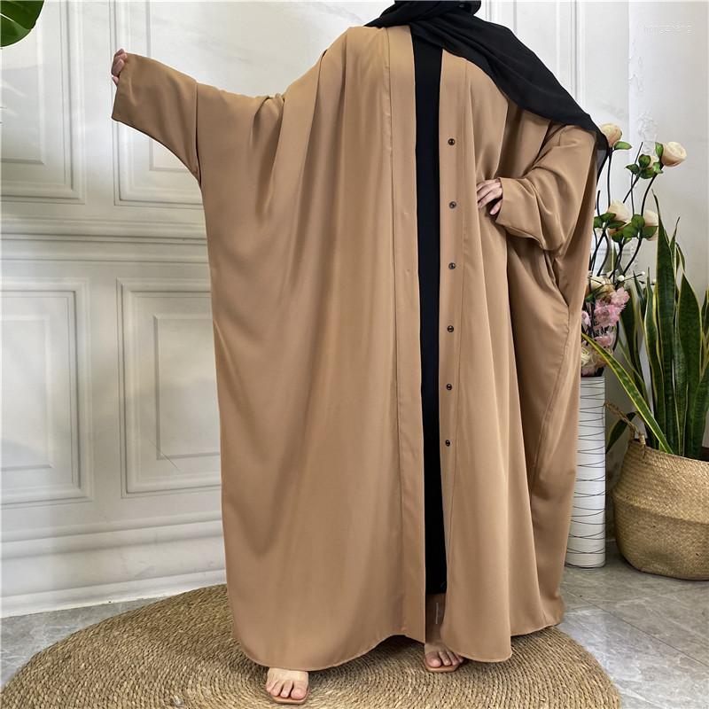 

Ethnic Clothing Solid Open Kaftan Dubai Long Cardigan Abaya Turkish Kimono With Pocket Islamic For Women Muslim Prayer Dress Robe