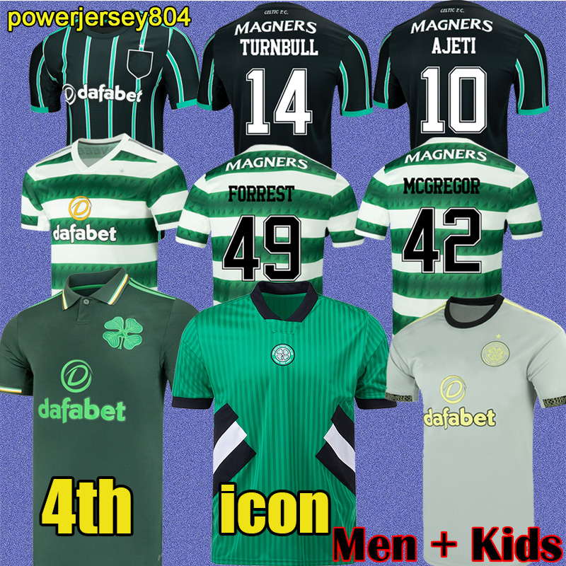 

2022 2023 icon Celtic Fourth soccer jerseys home 4th KYOGO JOTA AJETI 22 23 Mens Kids ABADA MCGREGOR TURNBULL STARFELT football shirt Men kids kit set 3161, 4th patch 2