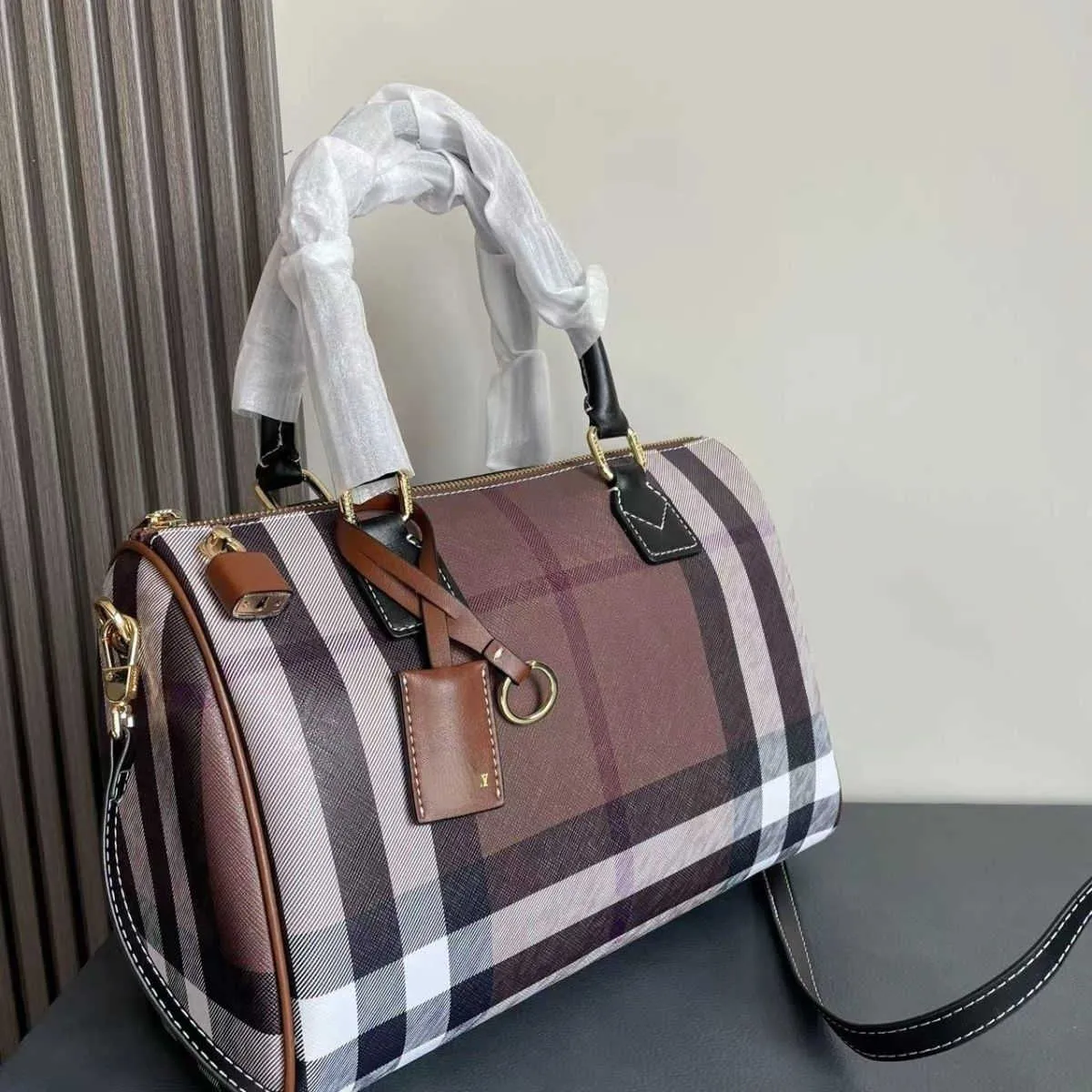 

Designer Luxury Bags For Women High Quality Brown Crossbody Handbags Vintage Leather Wallet Paris Plaid The Totes Bag Fashion Purses P173