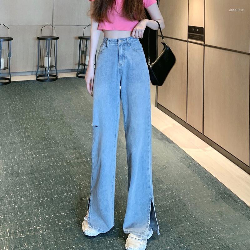 

Women' Jeans Woman Pants Summer 2023 High Waist Ripped For Women Straight Loose Pantalones Vaqueros Mujer, Black