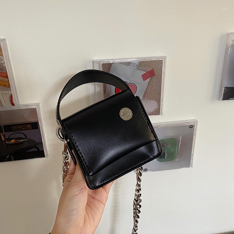 

Shoulder Bags Simple PU Leather Ladies Small Crossbody Fashion Chains Women Square Bag Female Clutch Coin Purse Handbags, Black