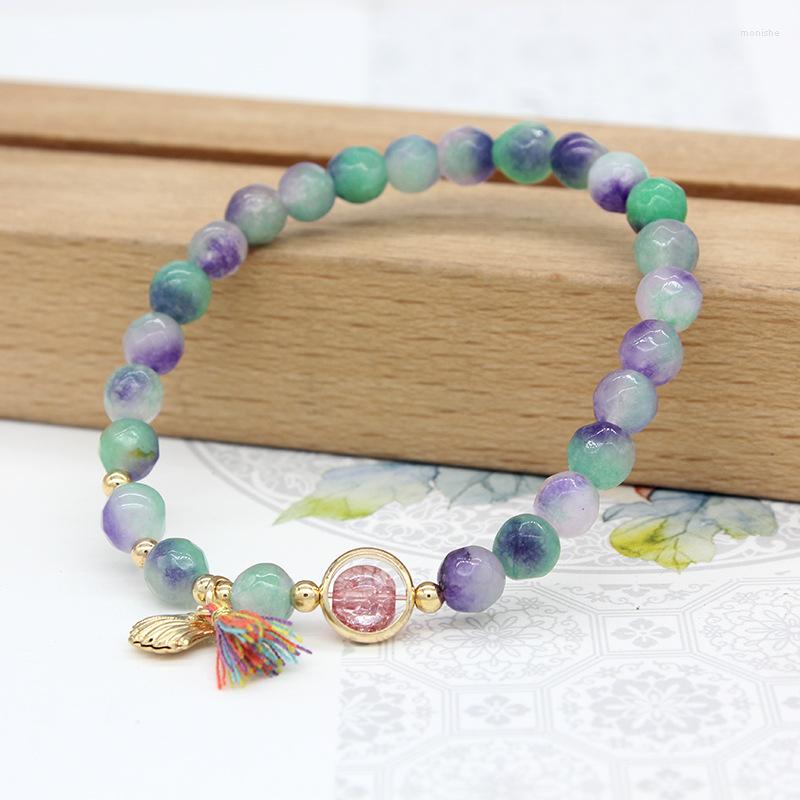 

Charm Bracelets Natural Stone Beads Bracelet For Women Of Similar Color Crystal Jewelry Bangle Yoga Gift Wholesale 10pcs