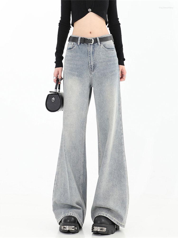 

Women' Jeans Harajuku Y2K Blue Baggy Women Kpop Street Style Oversize High Waist Wide Leg Denim Trousers Female Retro Clothing, Light blue