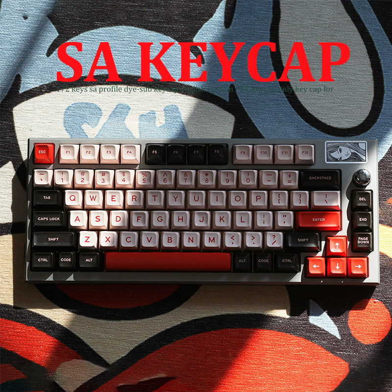 172 Keys Double Shot Keycaps SA Profile Keycap For Cherry MX Switch Keycaps Wired USB Mechanical Gaming Keyboard tm860 Flamin-image-850518695