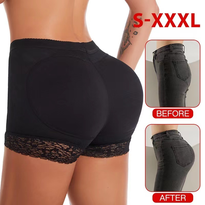 

Women's Shapers Sexy butt-lifting pants women's bottoming buttocks fake butt panties body sculpting boxer belly pants 230316, Black