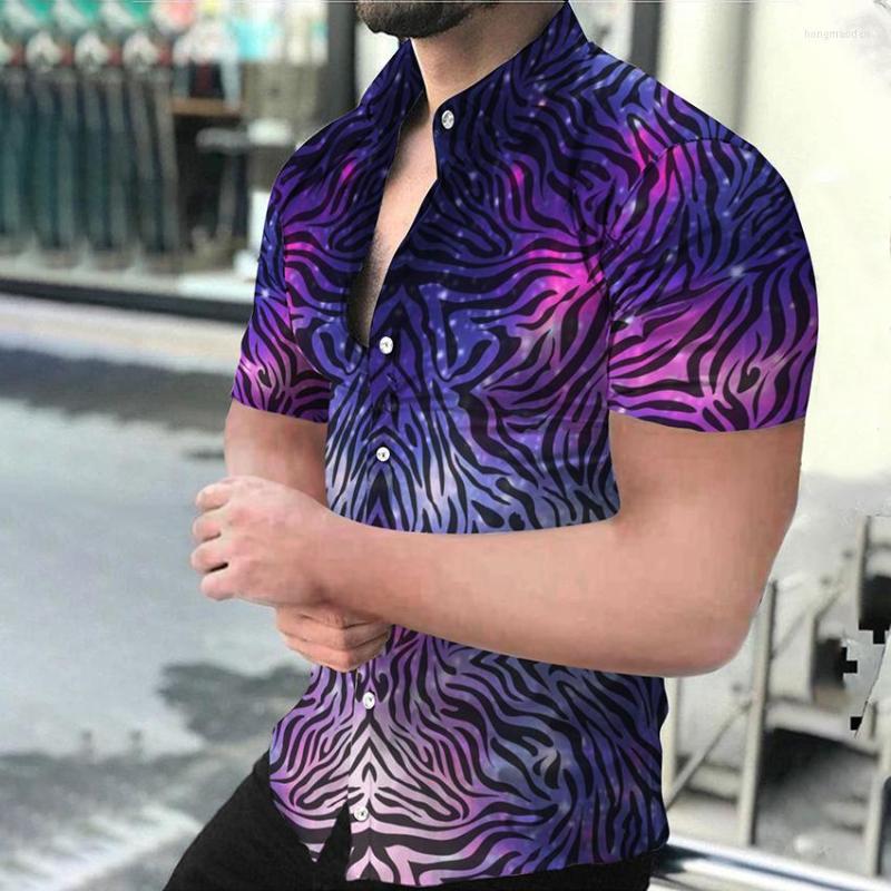 

Men's Casual Shirts Plus Size Men Fashion Turn-down Collar Buttoned Shirt Men's Digital Printing Short Sleeve Tops Blouse Streetwear, Dx-1444t