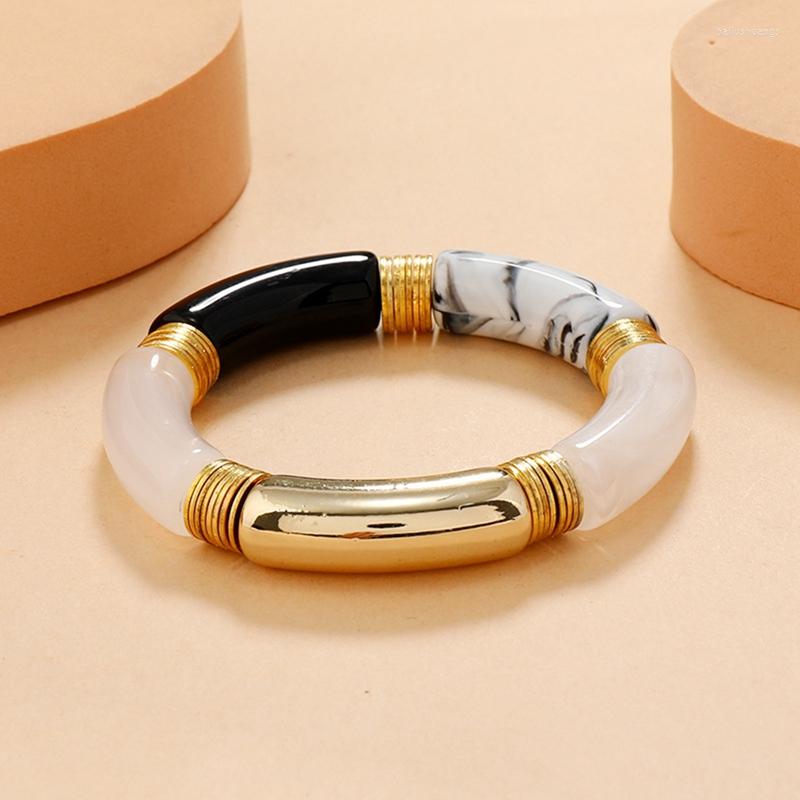 

Bangle Retro Style Stretch Bracelet For Women Female Vintate Temperament Resin Acrylic Modern Jewelry