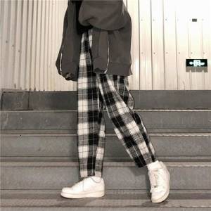 

Women's Pants Capris drop Harajuku Plaid Pants For Women Trousers Streetwear Woman Harem Pants Autumn Ladies Causal Pants Size 230316, Mi