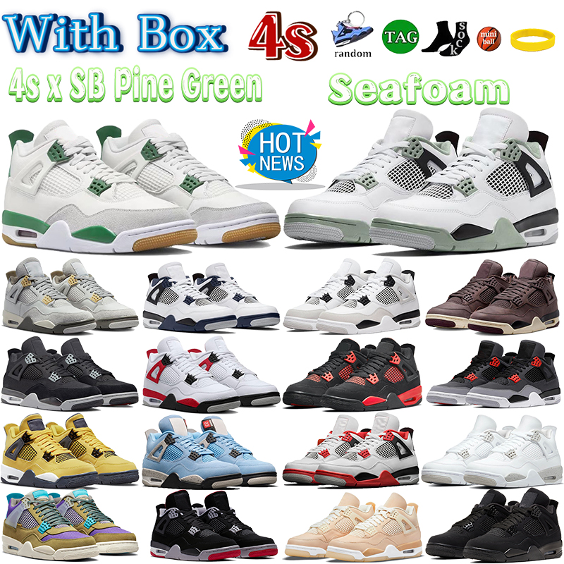 

Jumpman 4 Basketball Shoes 4s x SB Pine Green Seafoam Military Black Craft Photon Dust Infrared Midnight Navy Red Thunder Men Sneakers Designer Women Sport Trainers, 38 flight nostalgia