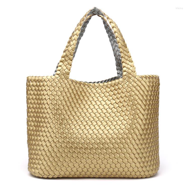 

Evening Bags 2023 Hand Women Woven Tote Bag Fashionable Simple Versatile Shoulder Large Capacity Soft Leather Handbag, Black