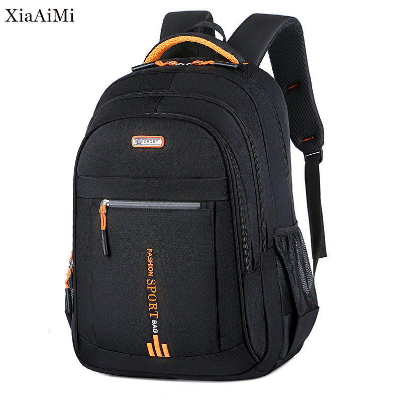 

School Bags Large Capacity Backpacks Oxford Cloth Men's Backpacks Lightweight Travel Bags School Bags Business Laptop Packbags Waterproof 230316, Black