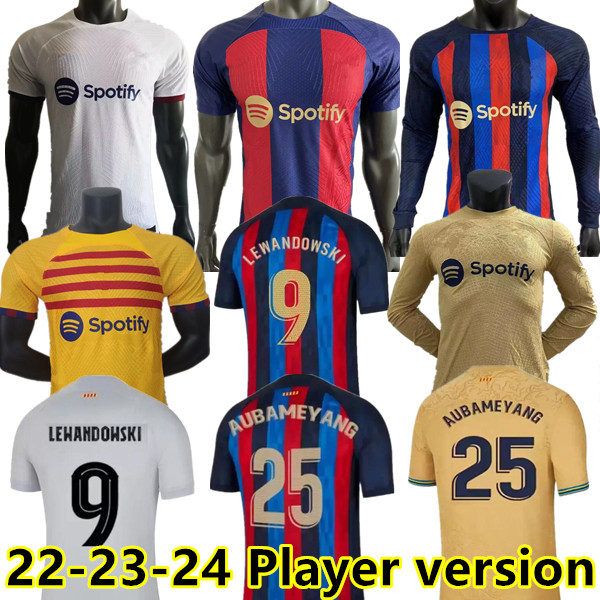 

2022 2023 Camisetas de football soccer jerseys LEWANDOWSKI PEDRI GAVI 22 23 24 FC ANSU FATI FERRAN RAPHINHA barcelona DEST football shirt player version equipments, 23/24 away