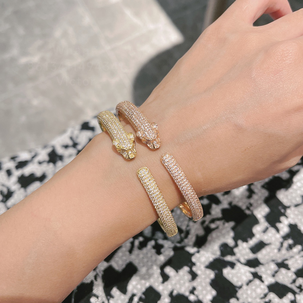 

panthere bangle Charm bangle for woman designer diamond Emerald Gold plated 18K T0P quality highest counter quality fashion classic style anniversary gift 003