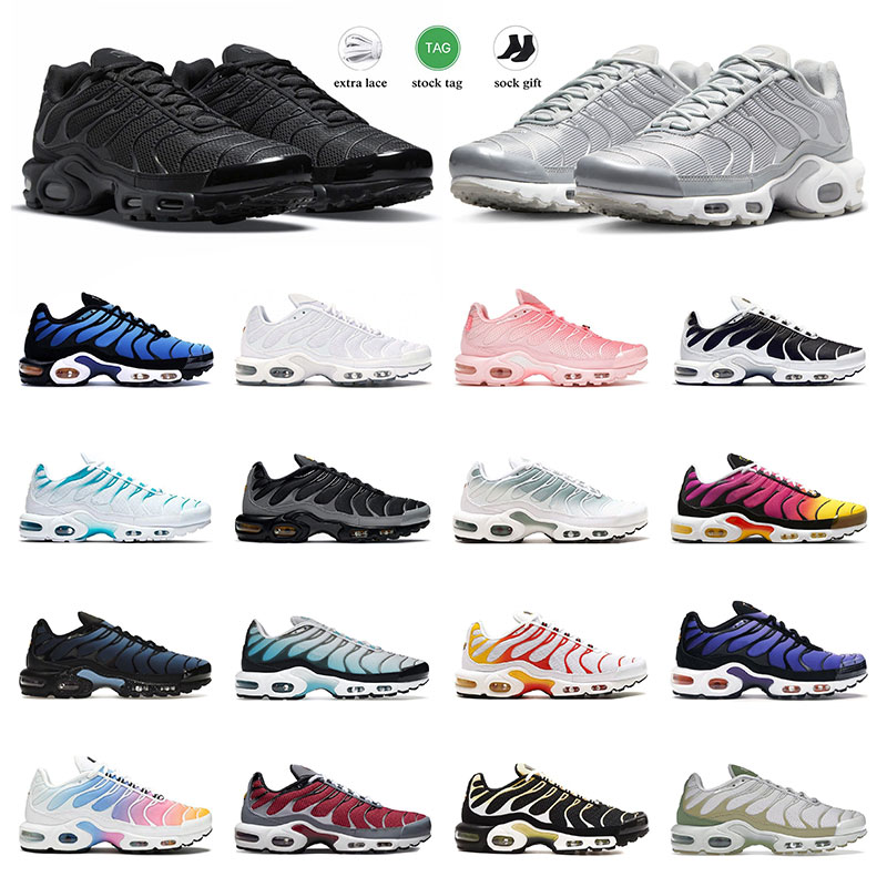 

2023 for men women shoes tns plus tn running shoe mens sneakers Unity Triple Black White Fire Hyper Blue Atlanta Pink Gradient sports trainers size 36-46, 35 36-40