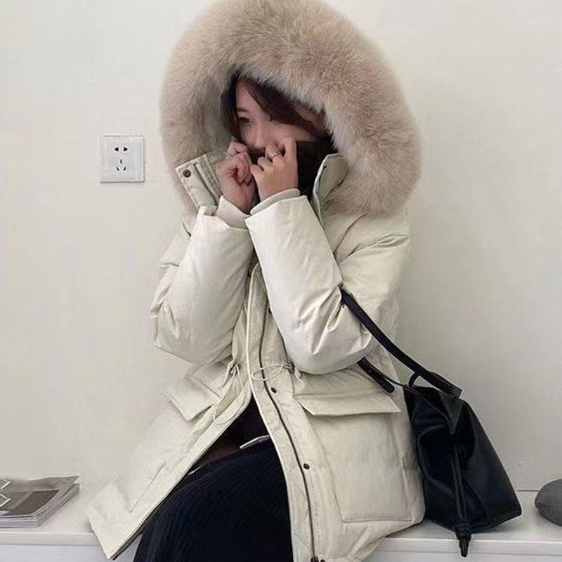 

Women' Trench Coats Lucyever 2023 Winter Women Down Cotton Jackets Fashion Faux Fur Hooded Thicken Warm Parkas Female Padded Coat Outwear, Beige