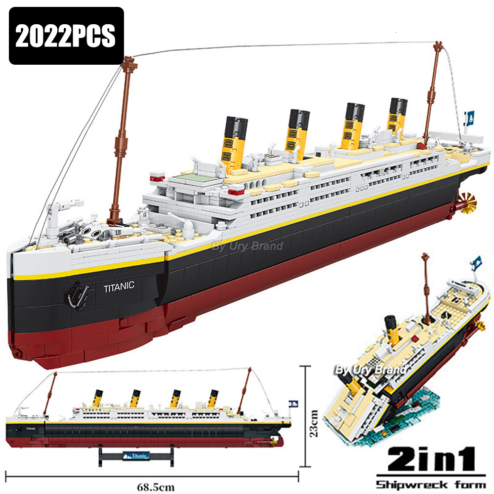 

Blocks pcs Titanic Model Creative Luxury Cruise Ship Set City Series DIY Boat Building Blocks Bricks Toys For Children Adult Gift 230316
